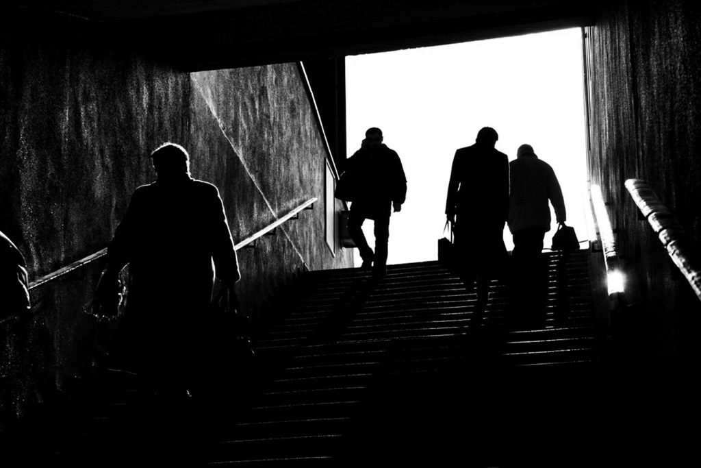 ludzie w Warszawie Black white photography